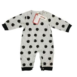 NEW!! Baby Black Gray Unisex 3-6 Months Polka Dots Snap Bottom "It Wasnt Me"